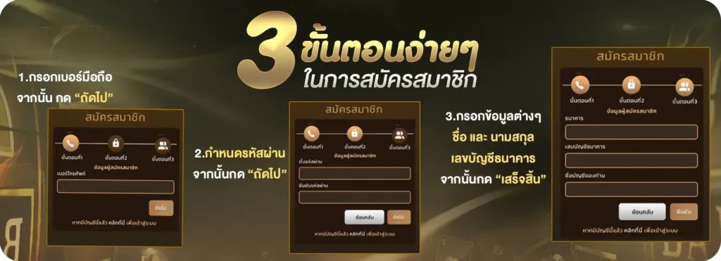 ขั้นตอนสมัคร บาคาร่า888